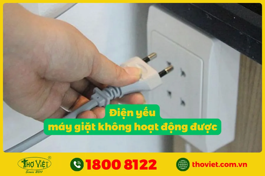 Máy giặt kết nối với điện kém