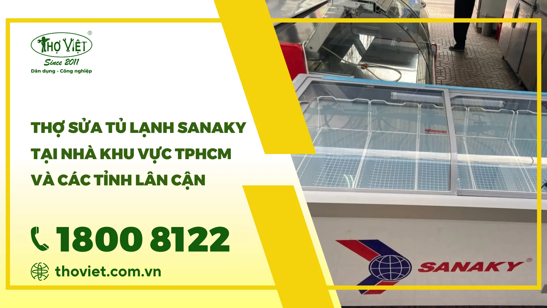 Thợ sửa tủ lạnh Sanaky tại nhà khu vực TPHCM và các tỉnh lân cận