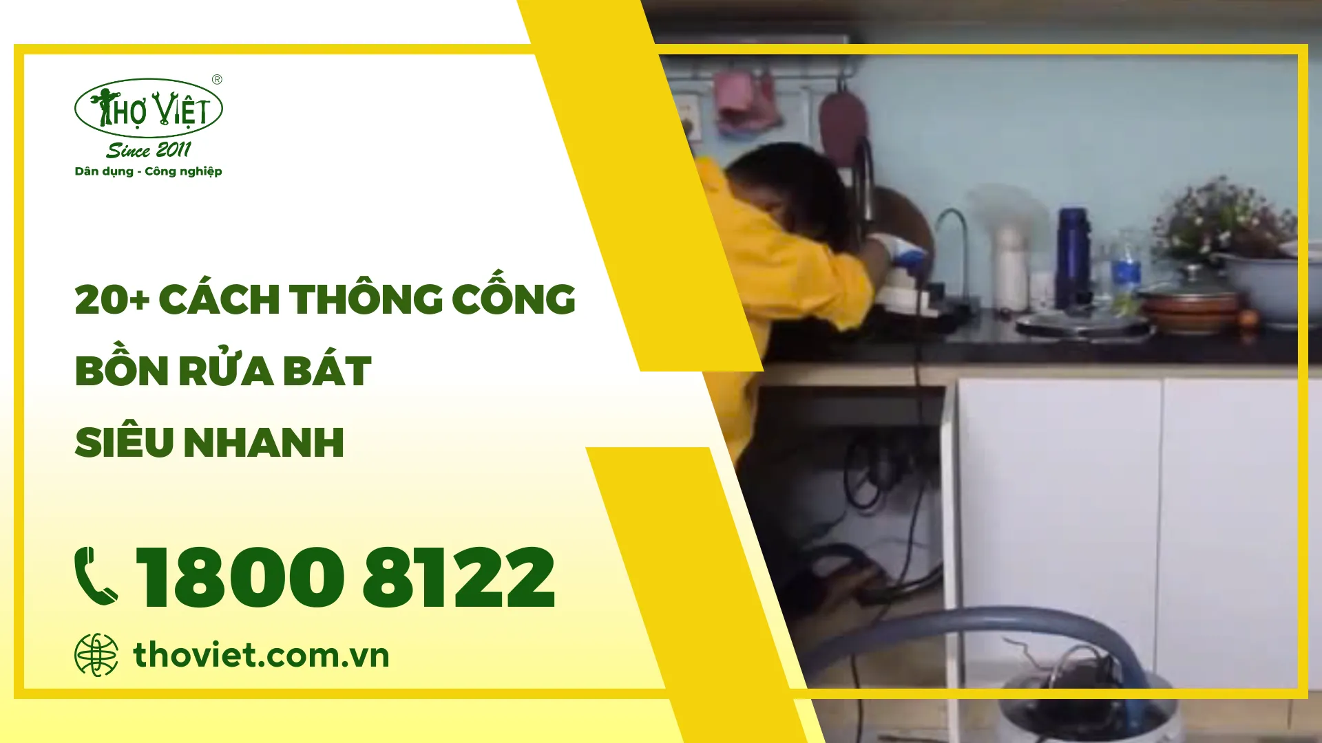 Hướng dẫn cách thông cống bồn rửa bát nhanh, sạch & gọn gàng
