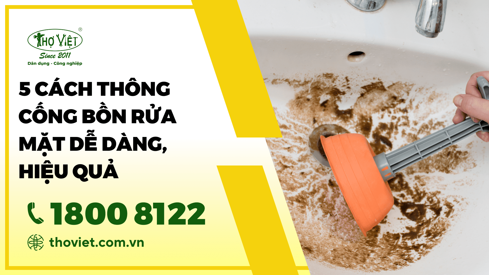 5 cách thông cống bồn rửa mặt dễ dàng, hiệu quả