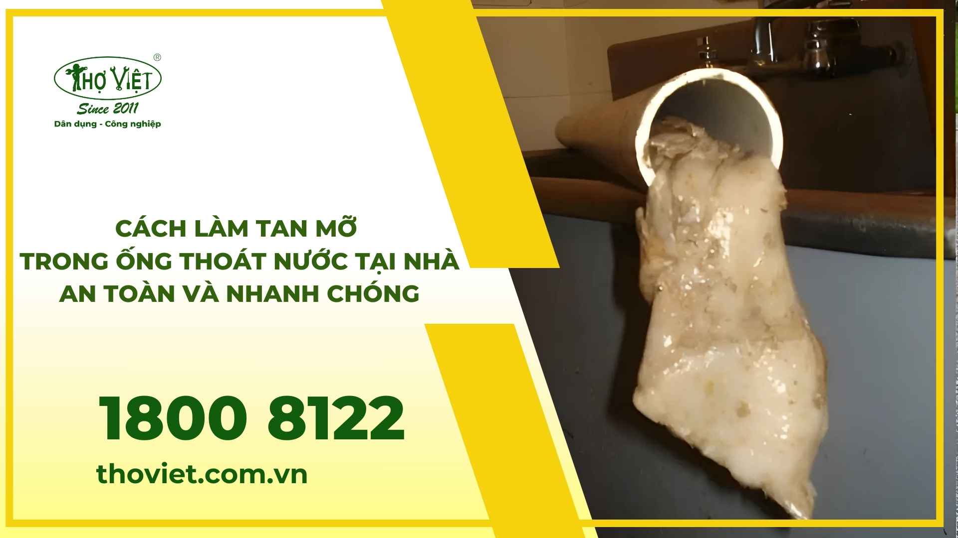 Cách làm tan mỡ trong ống thoát nước