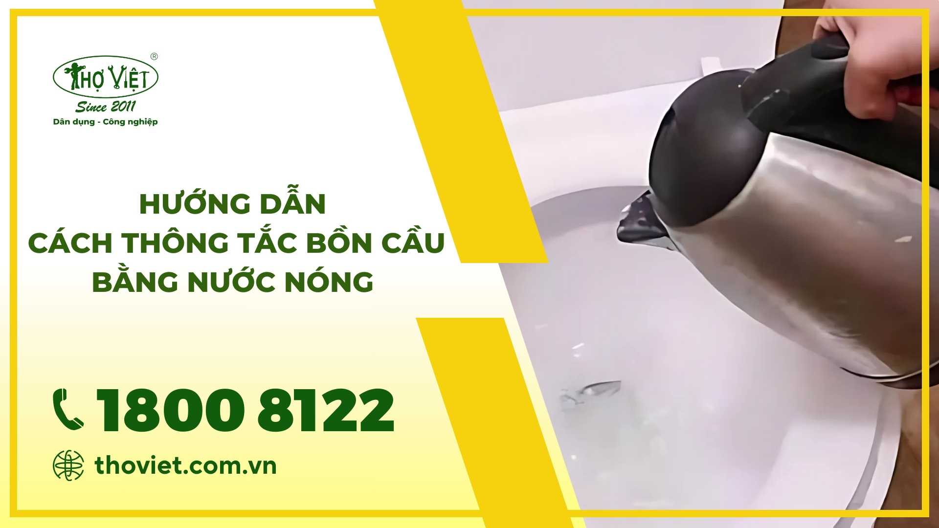 Cách thông bồn cầu bằng nước nóng