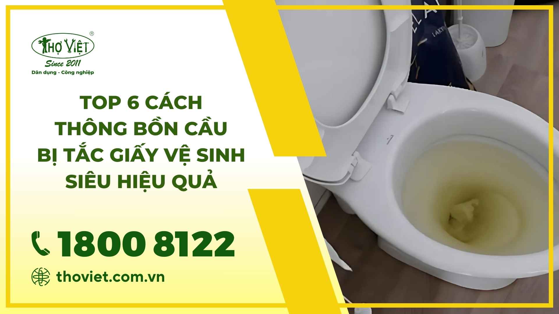 Cách thông bồn cầu bị tắc giấy vệ sinh