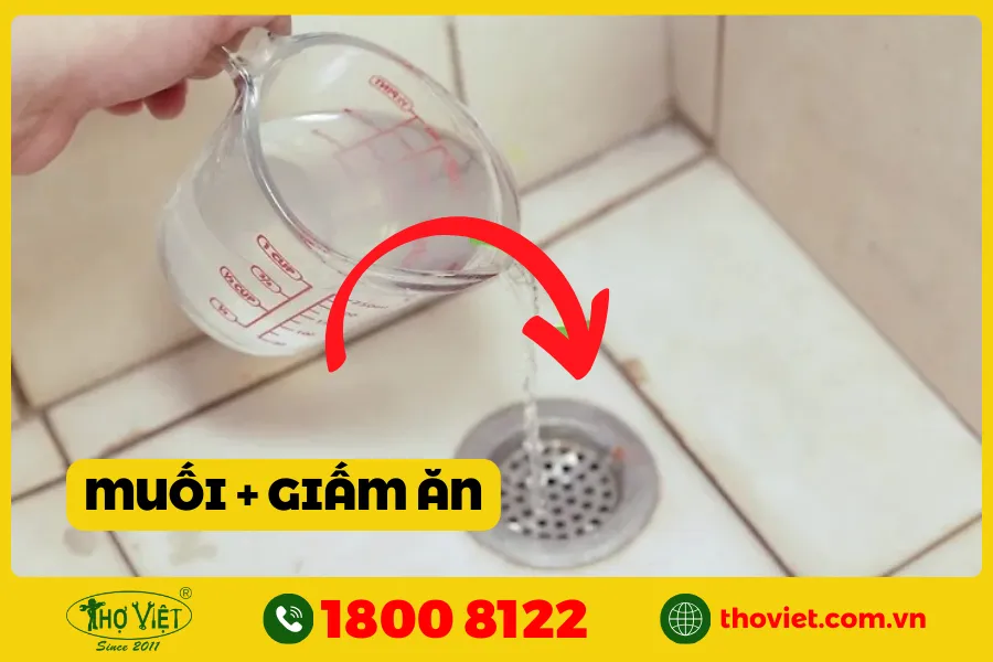 Cách thông cống bằng muối và giấm