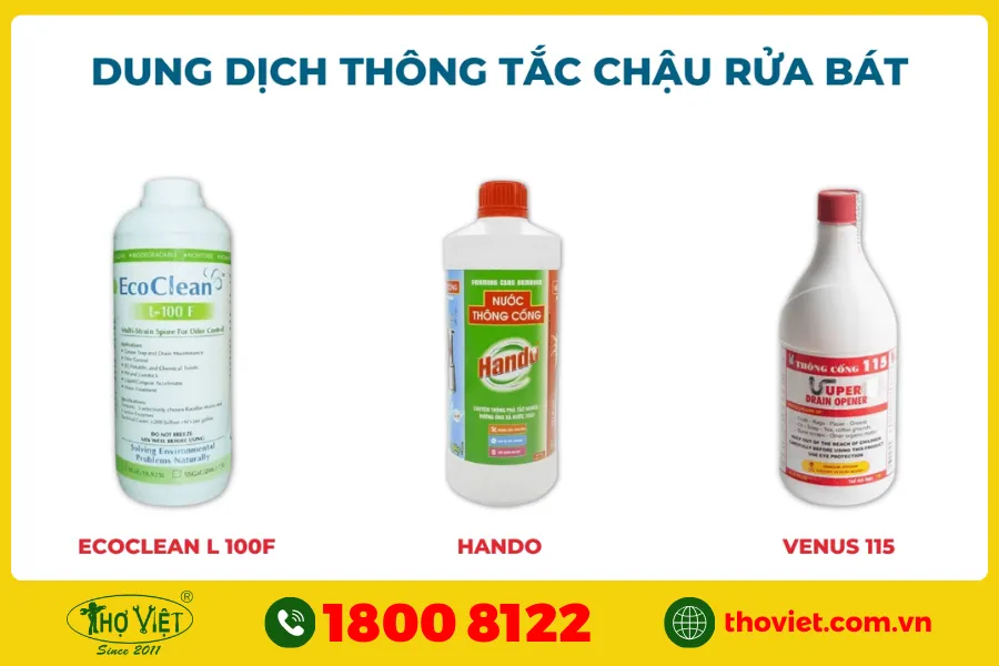 Dung dịch thông tắc chậu rửa bát
