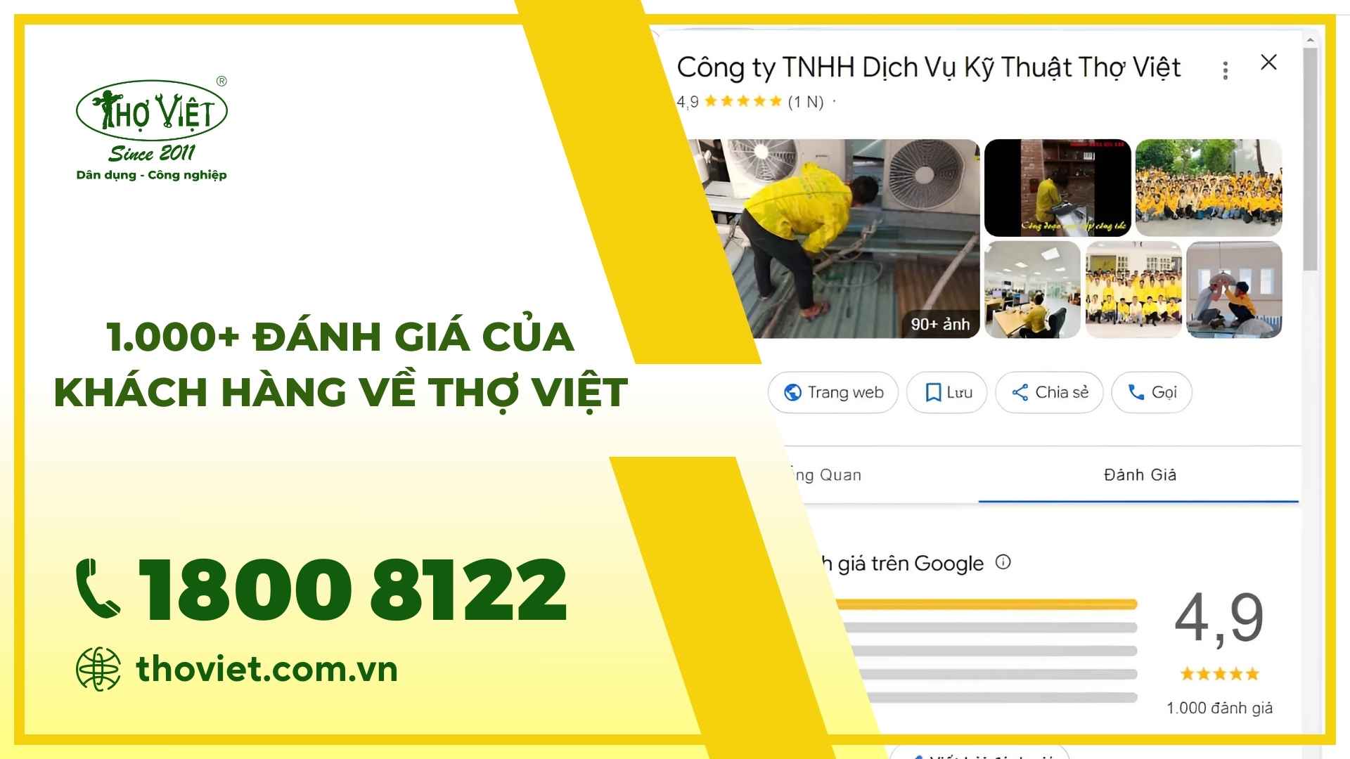 1000+ đánh giá của khách hàng về Thợ Việt