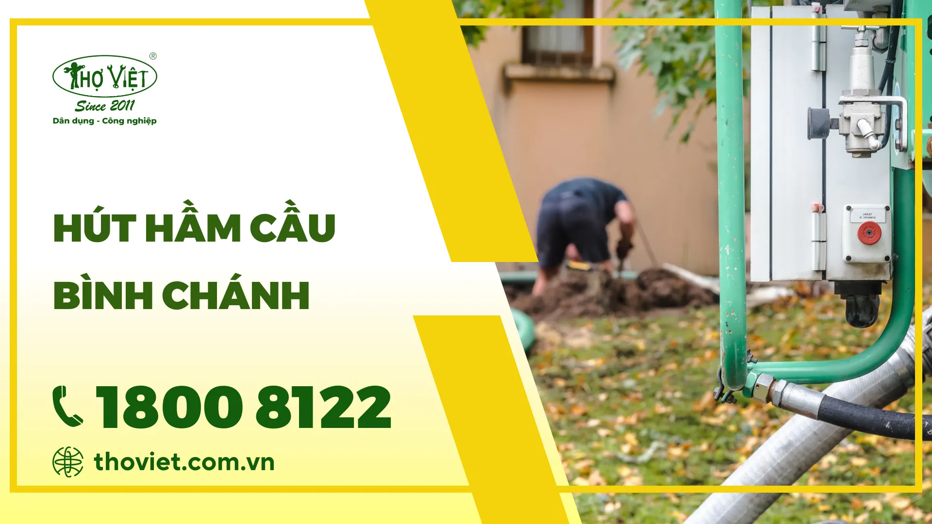 Dịch vụ hút hầm cầu huyện Bình Chánh - Gọi 1800 8122