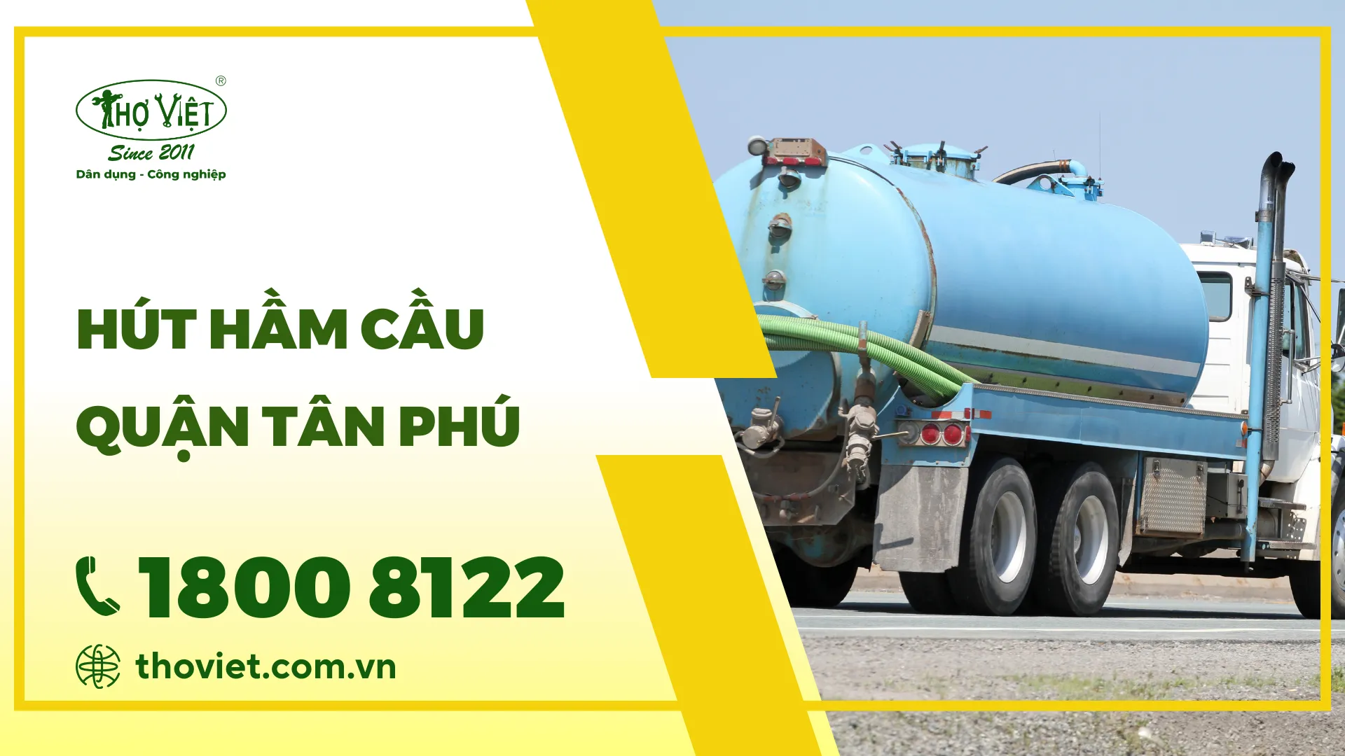Dịch vụ hút hầm cầu quận Tân Phú - Gọi 1800 8122