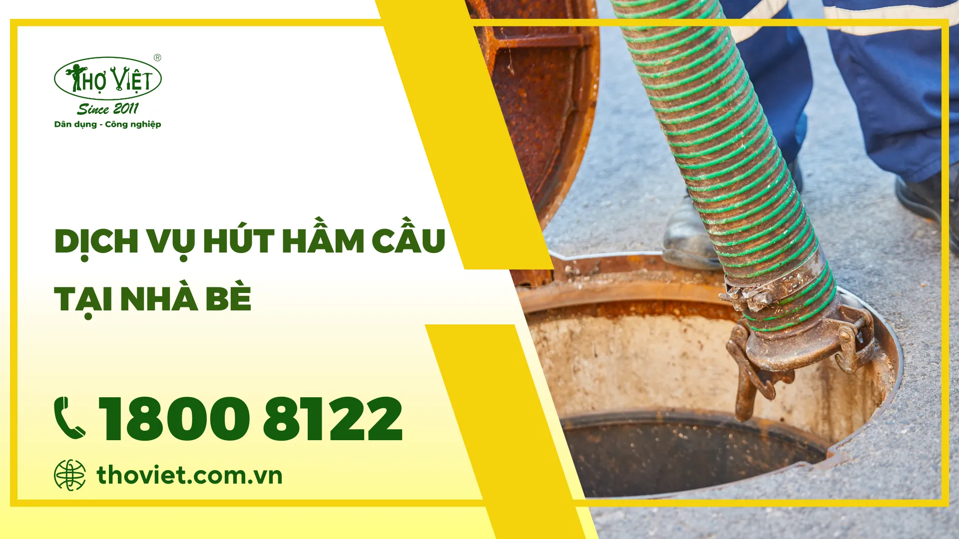 Dịch vụ hút hầm cầu Nhà Bè - Gọi 1800 8122