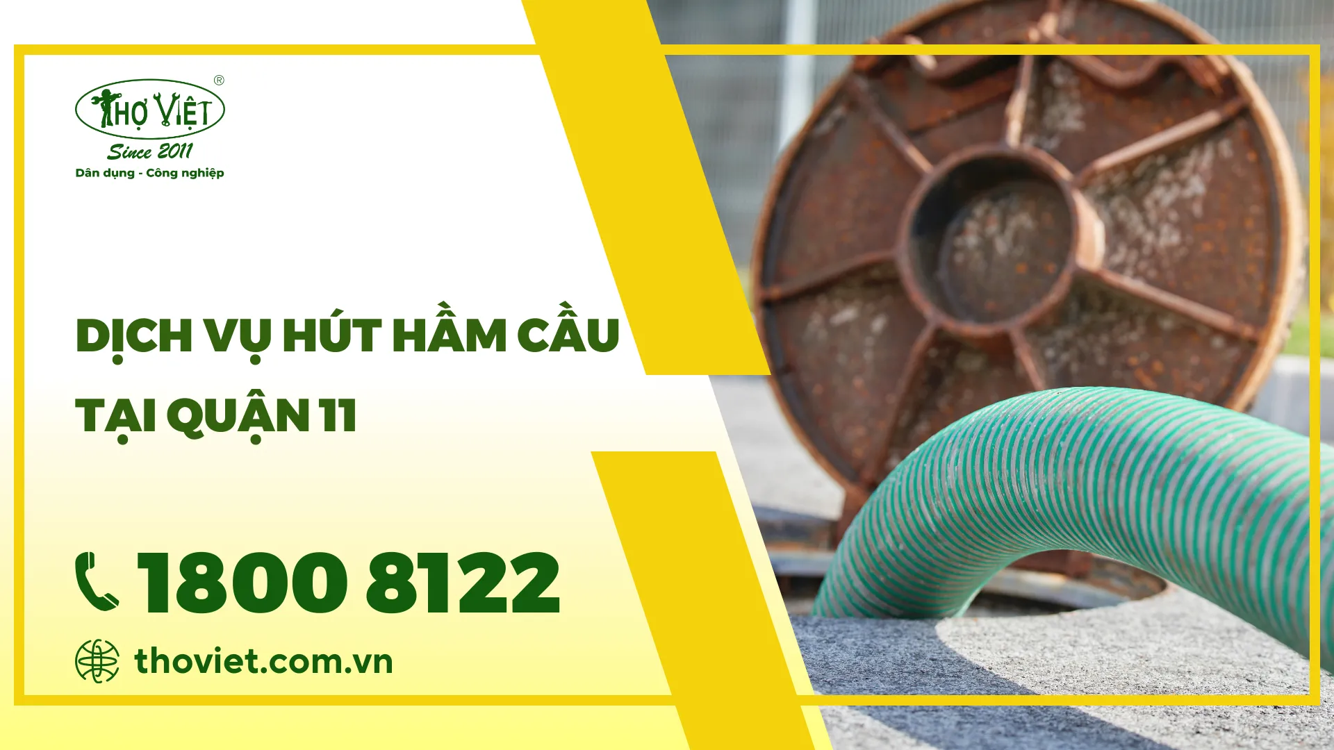 Dịch vụ hút hầm cầu quận 11 - Gọi 1800 8122