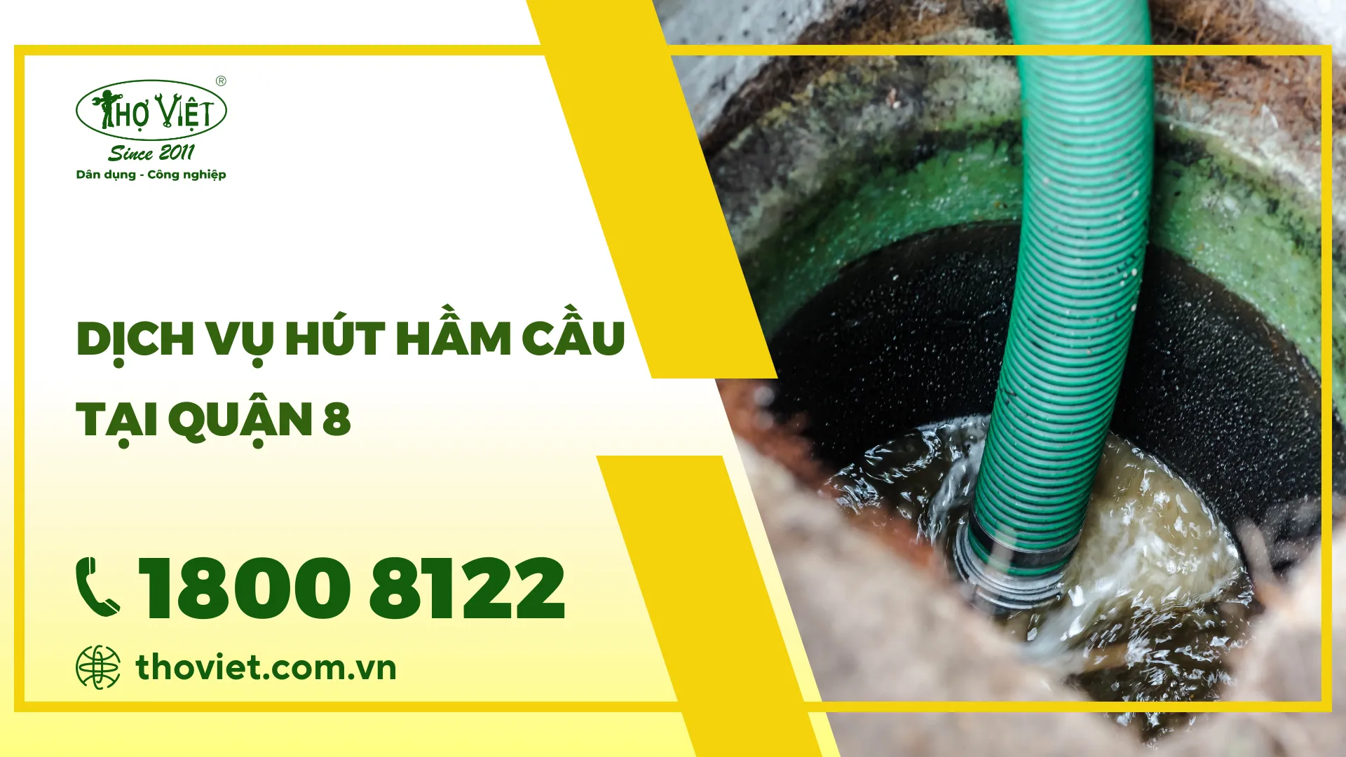 Dịch vụ hút hầm cầu Quận 8 - Gọi 1800 8122