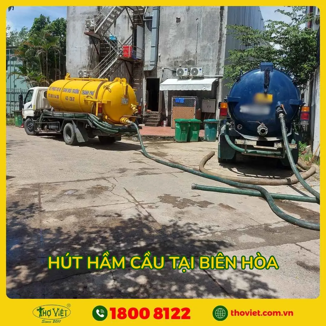 Quy trình hút hầm cầu Biên Hòa - Thợ Việt