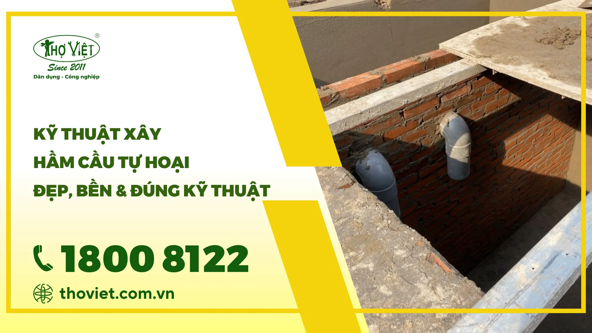 Kỹ thuật xây hầm cầu tự hoại đẹp, bền & đúng kỹ thuật