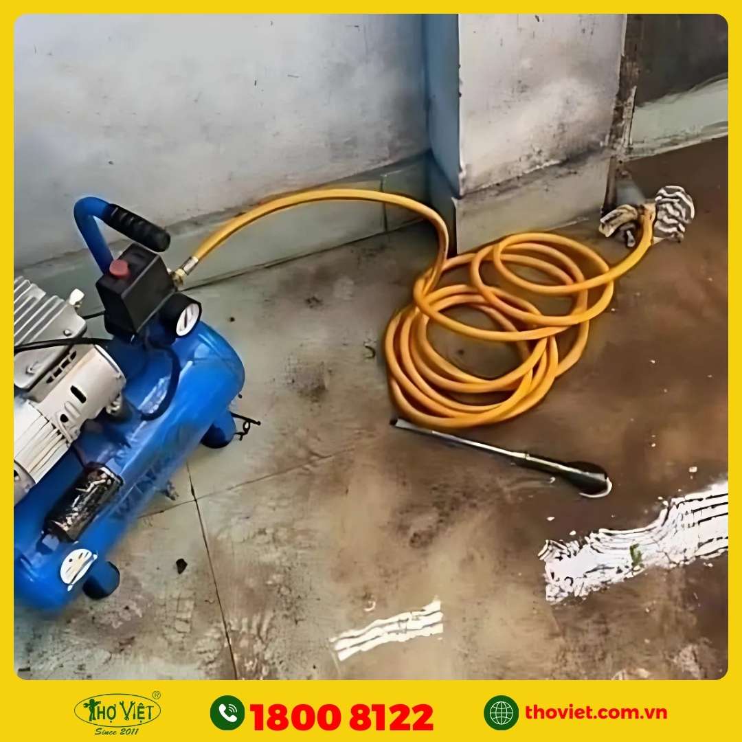 Những điều cần lưu ý khi sử dụng máy nén khí để thông cống