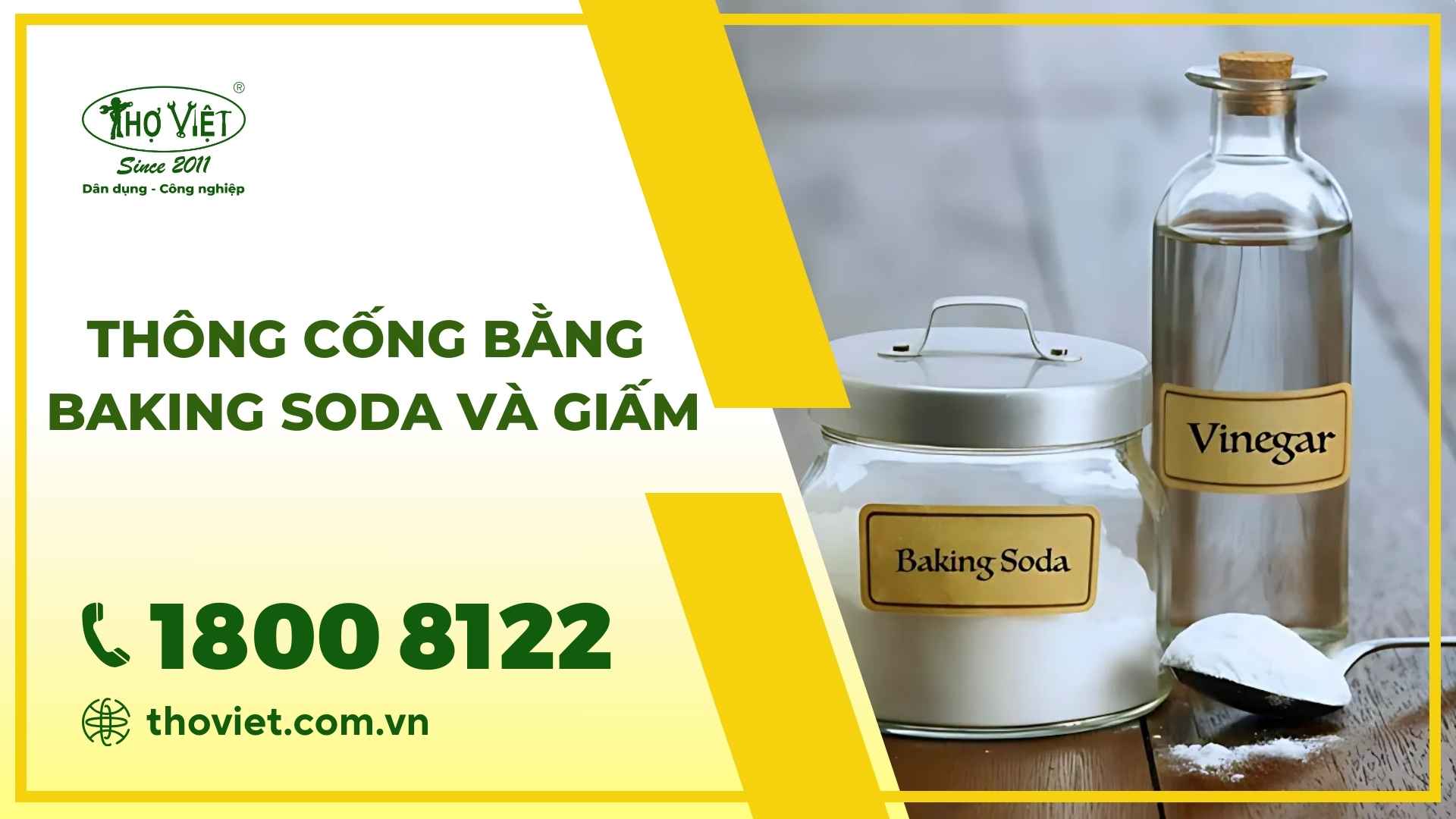 Thông cống bằng baking soda và giấm
