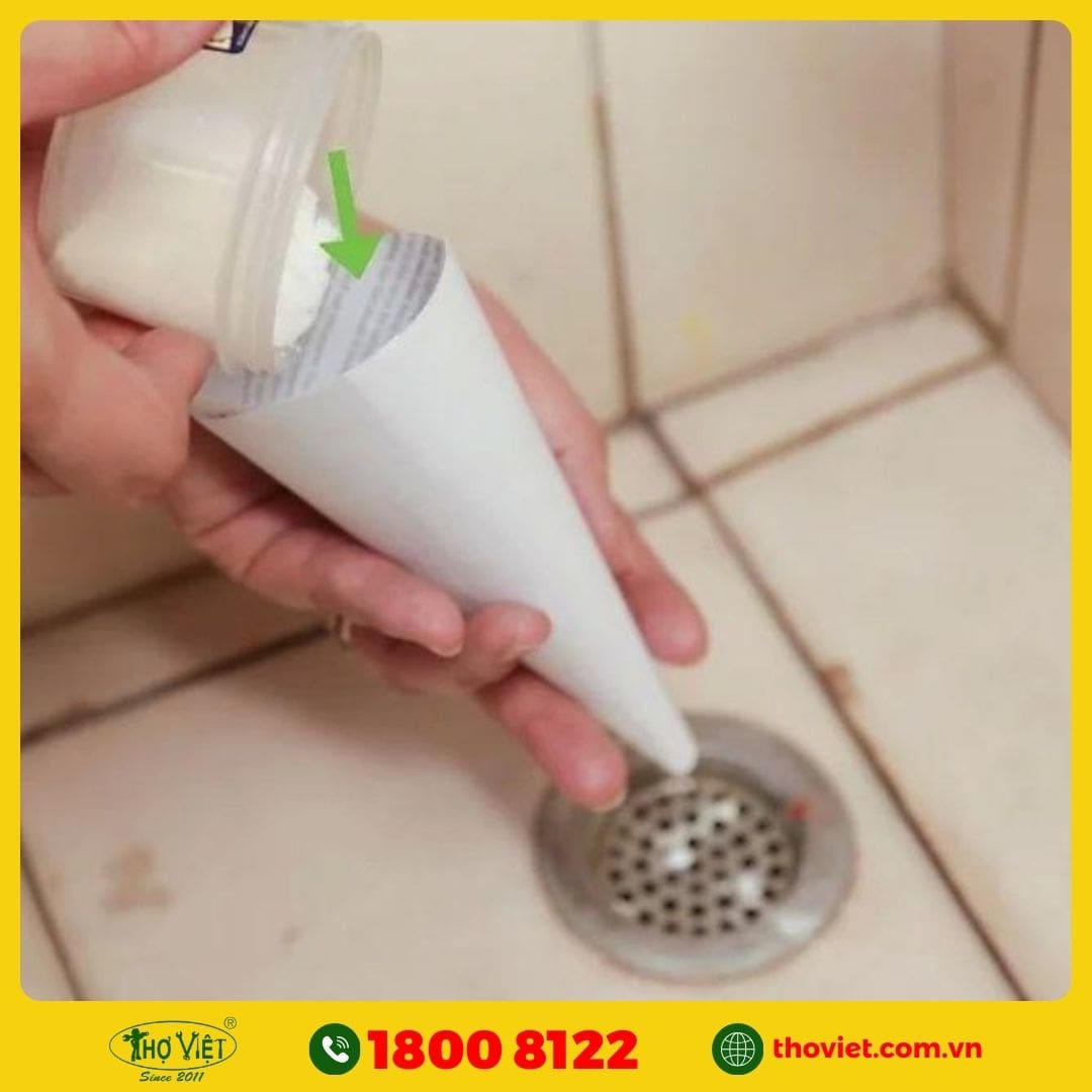 Thông tắc cống ngầm bằng baking soda