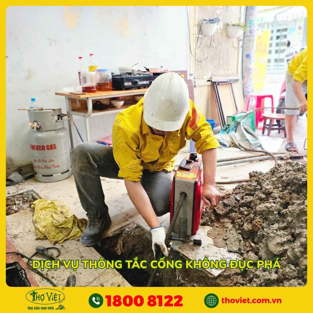 Thông tắc cống không đục phá