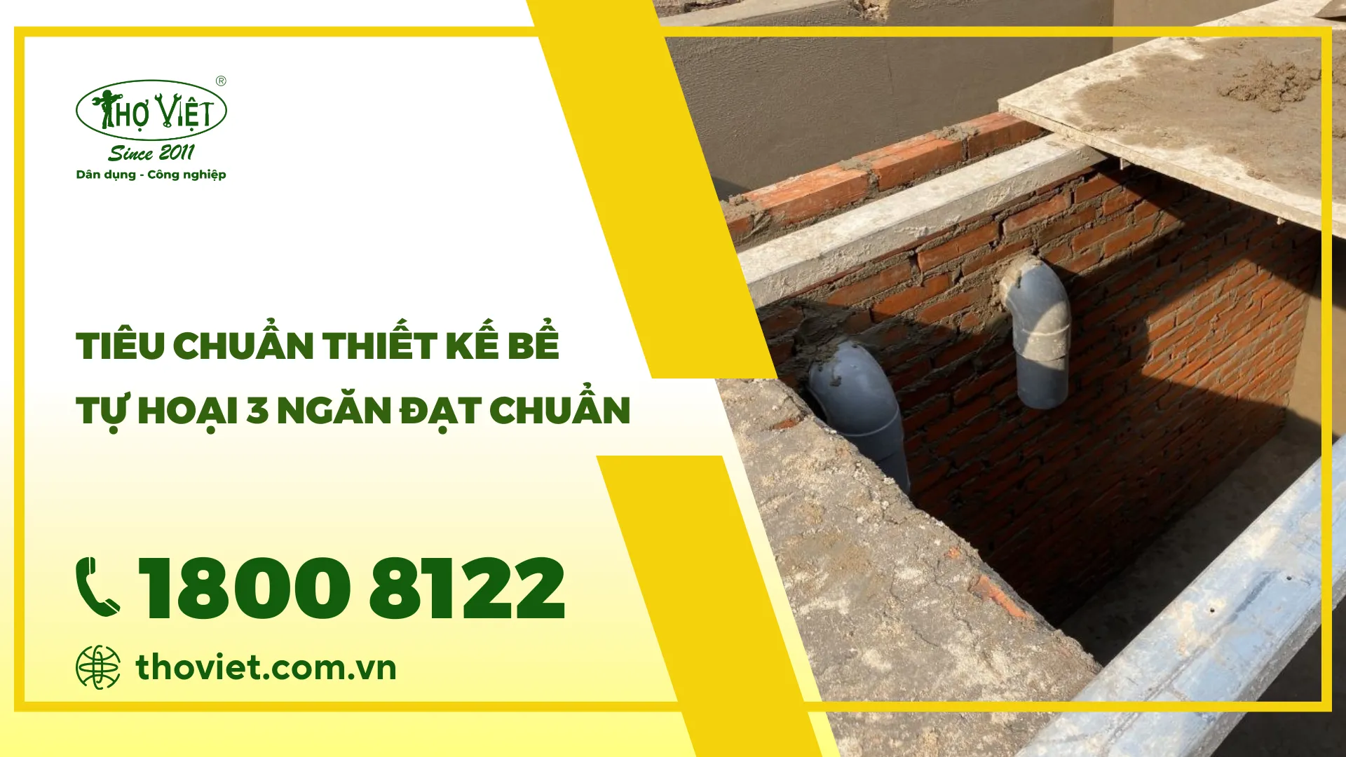 Tiêu chuẩn thiết kế bể tự hoại 3 ngăn đạt chuẩn