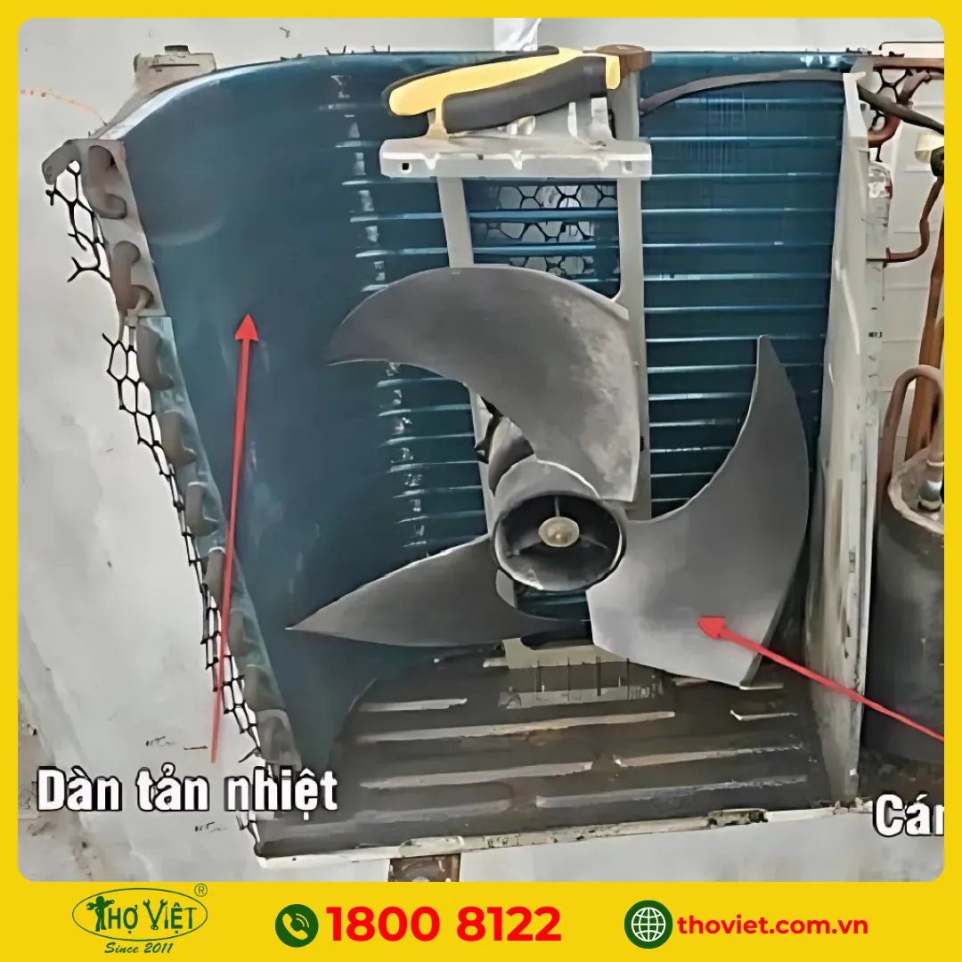 Cánh quạt tản nhiệt máy lạnh bị hỏng