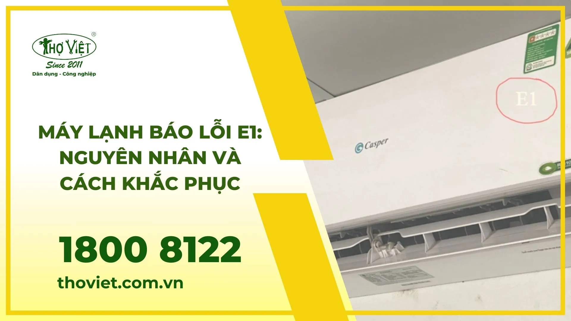 Máy lạnh báo lỗi e1