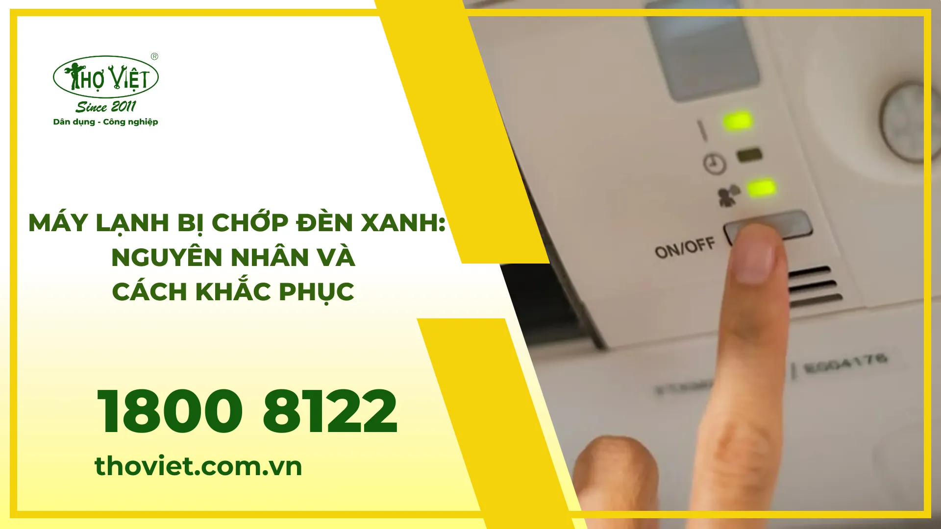 Máy lạnh bị chớp đèn xanh