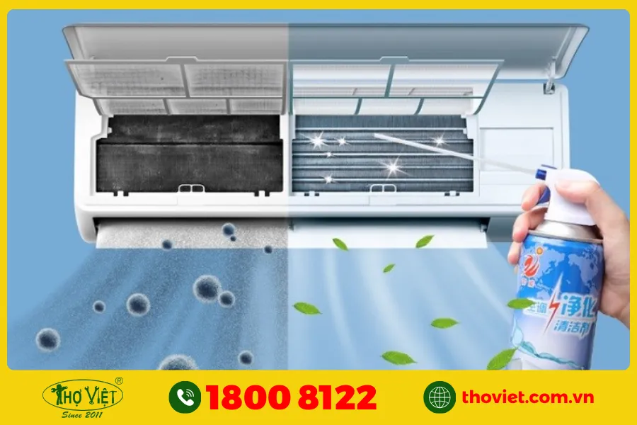 Sử dụng dung dịch vệ sinh máy lạnh Asanzo an toàn