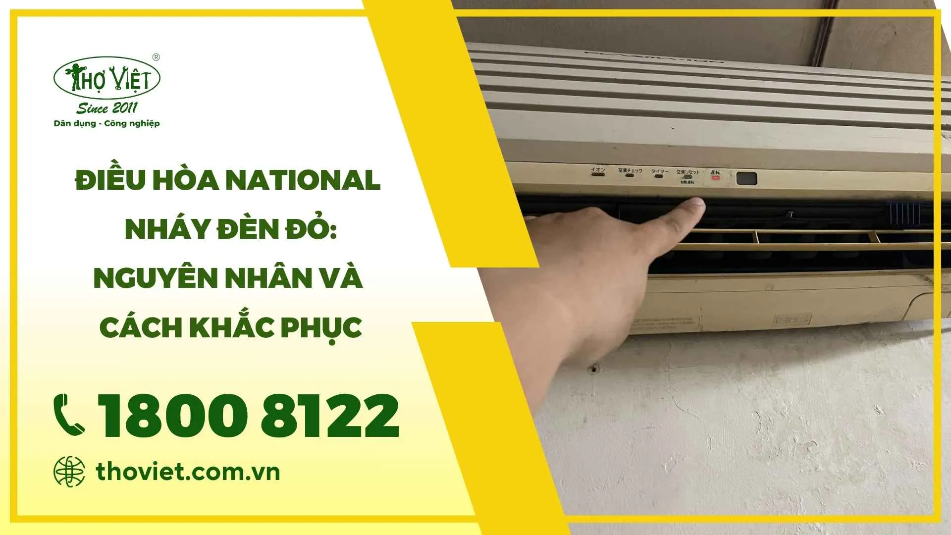 Điều hòa National nháy đèn đỏ