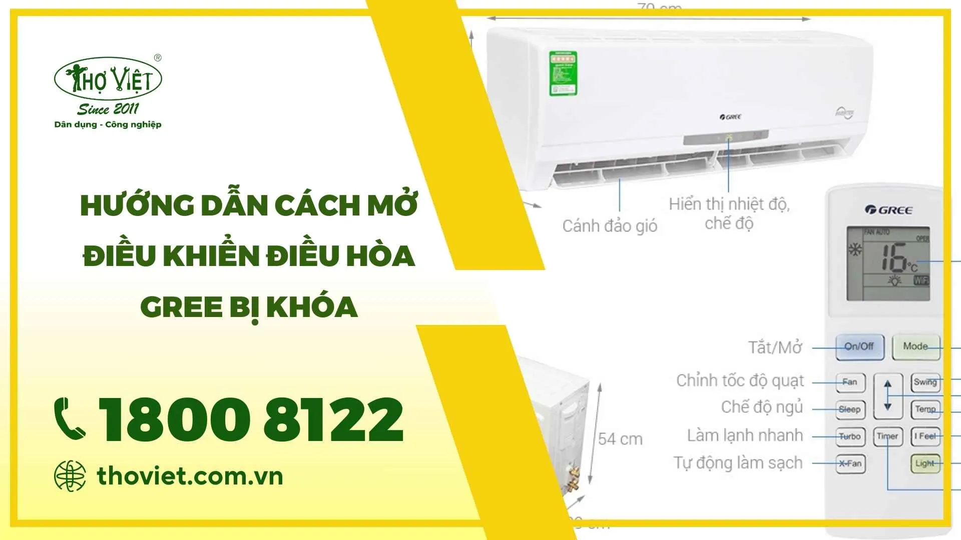 Điều khiển điều hoà Gree bị khoá