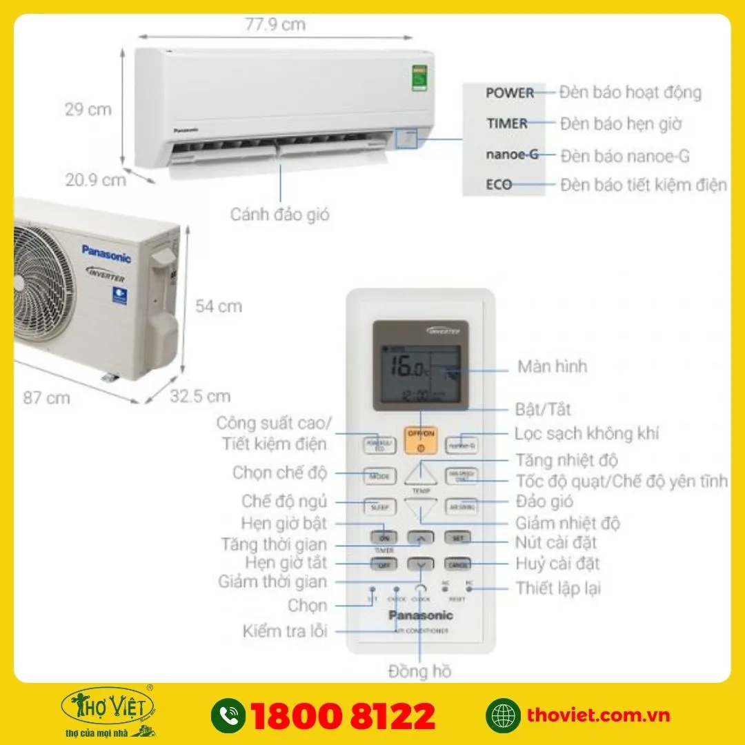 Hướng dẫn kiểm tra mã lỗi trên điều hòa Panasonic Inverter