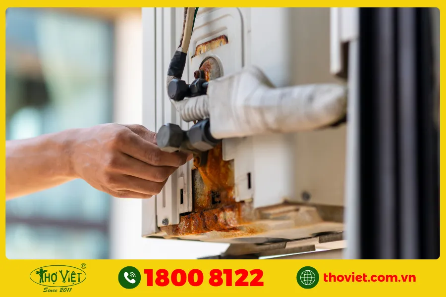 Điều hòa hết gas hoặc bị thiếu gas