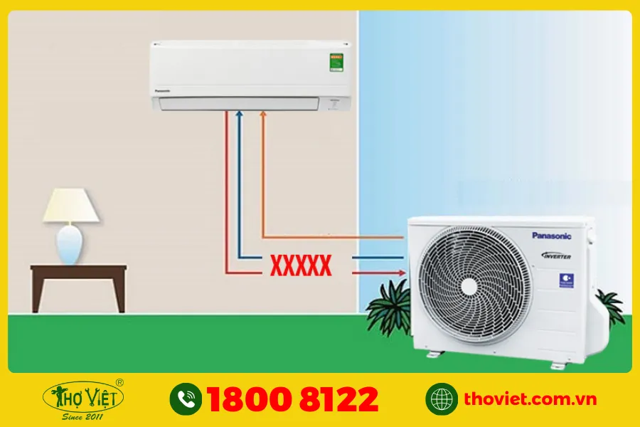 Đường truyền từ cục lạnh và cục nóng