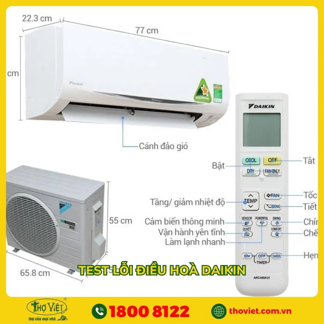 Test lỗi máy lạnh Daikin