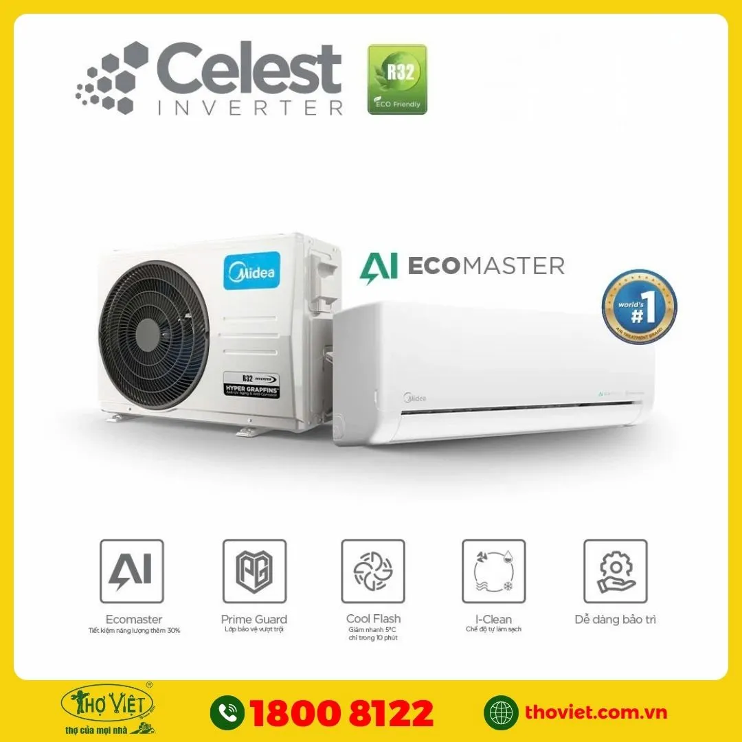 Máy lạnh Midea thiết kế nhỏ gọn, hiện đại