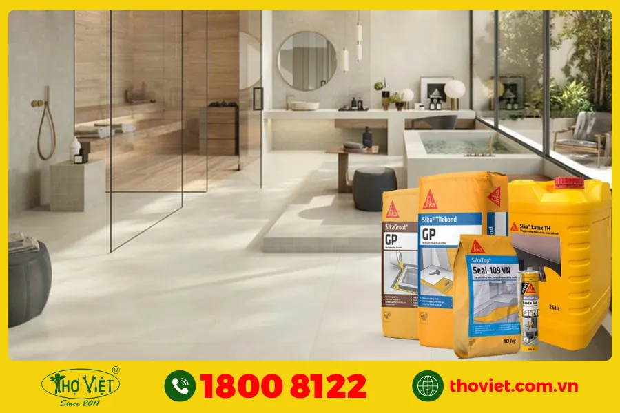 Chống thấm tầng 2 nhà vệ sinh bằng Sika