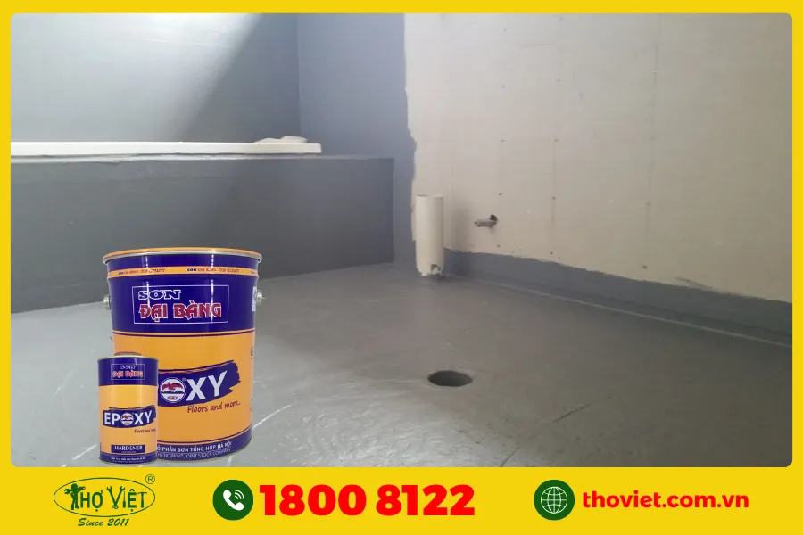 Chống thấm tầng 2 nhà vệ sinh bằng sơn Epoxy