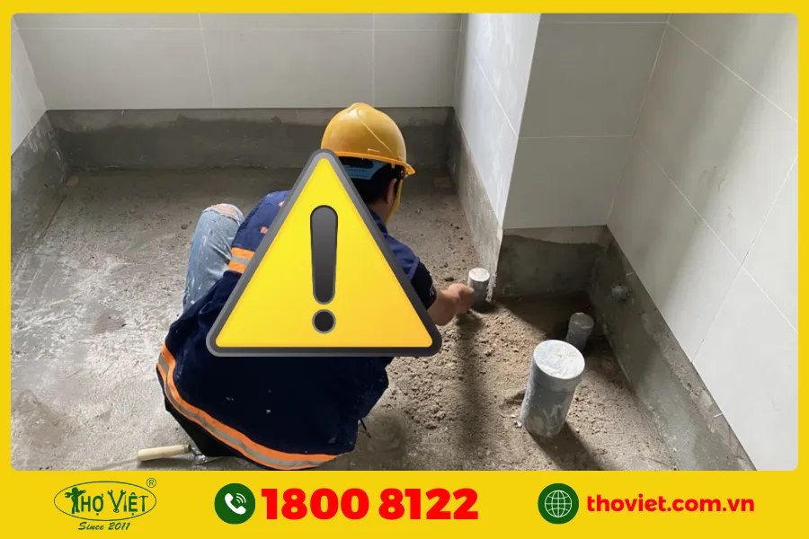 Những lưu ý khi thi công chống thấm chân tường nhà vệ sinh