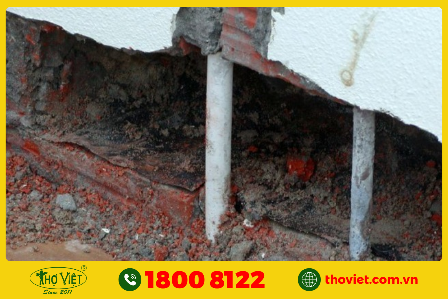 Chống thấm chân tường bằng cách tạo dầm cách ẩm
