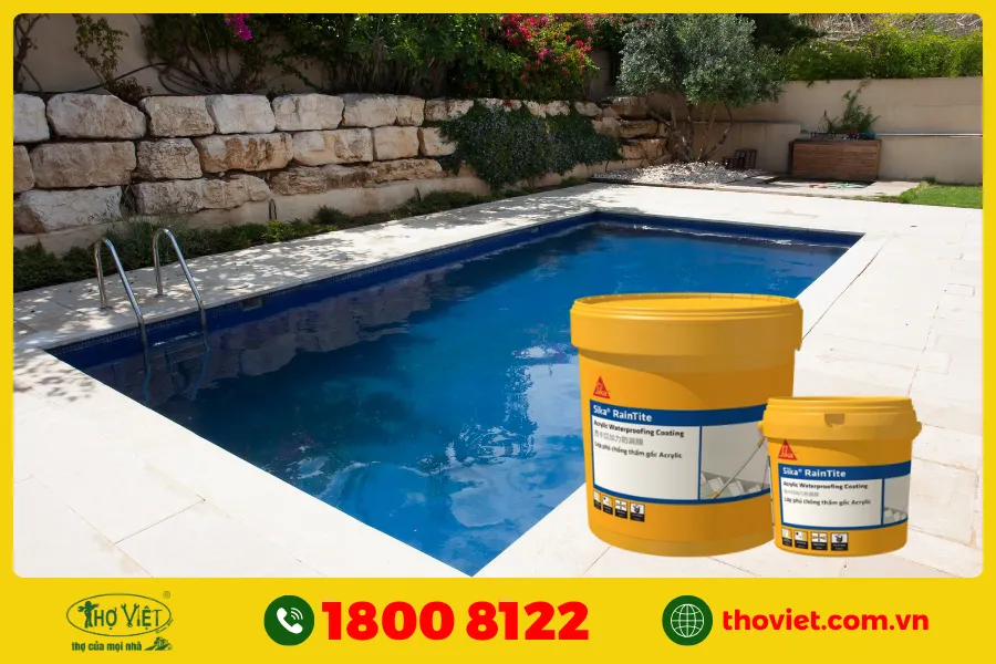 Chống thấm hồ bơi sân thượng bằng Sika