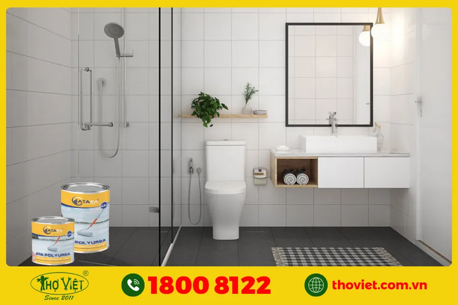 Chống thấm nhà vệ sinh không cần đục gạch bằng Polyurea