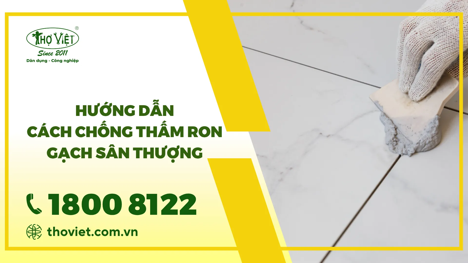 Hướng dẫn cách chống thấm ron gạch sân thượng
