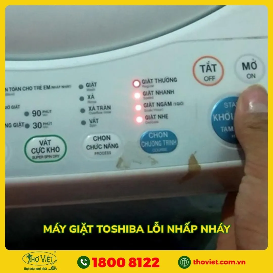 Máy giặt Toshiba lỗi nhấp nháy