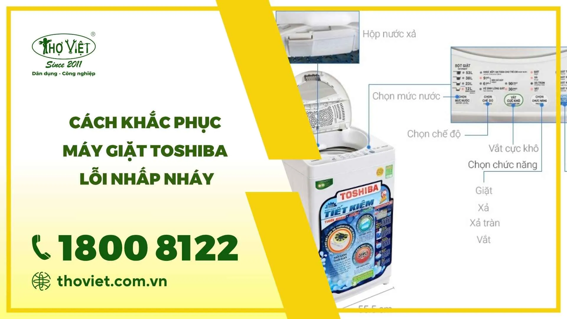 Máy giặt Toshiba lỗi nhấp nháy