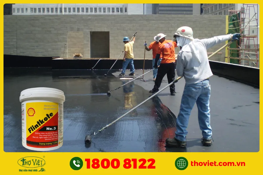 Các bước chống thấm hồ cá bằng Flintkote