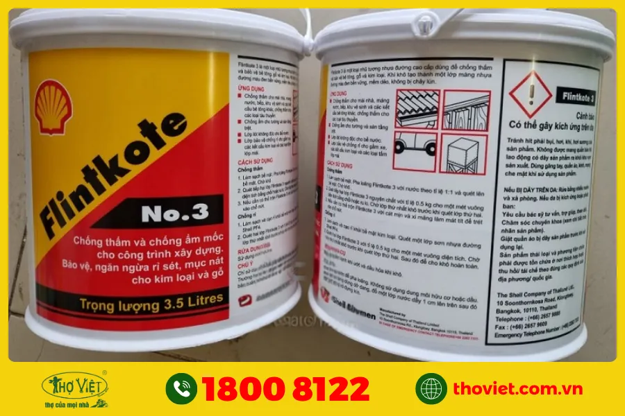 Sơn chống thấm hồ cá màu đen Flintkote 3