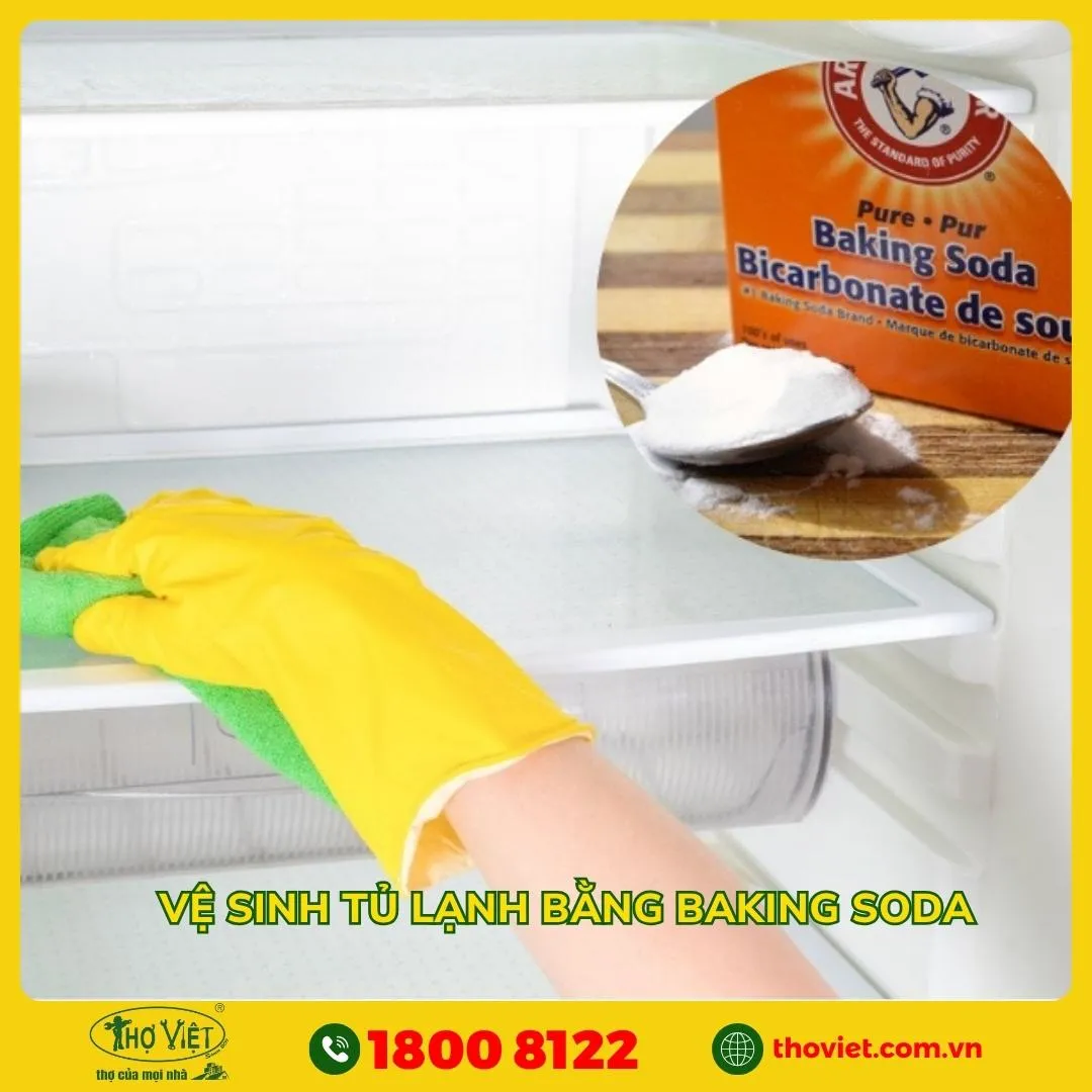 Vệ sinh tủ lạnh bằng baking soda