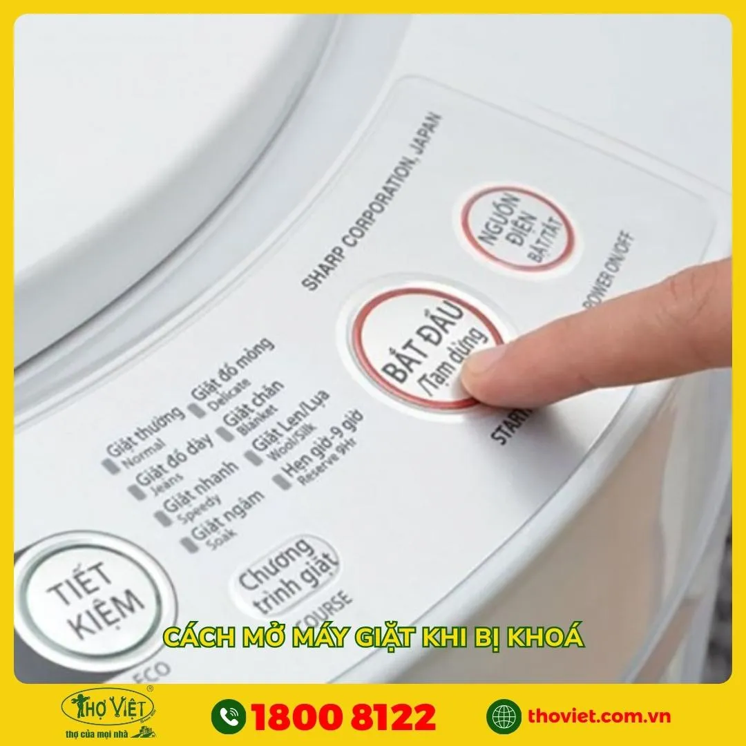Cách mở máy giặt khi bị khoá