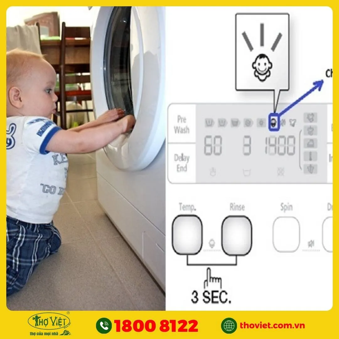 Cách khắc phục khi máy giặt LG bị khoá trẻ em