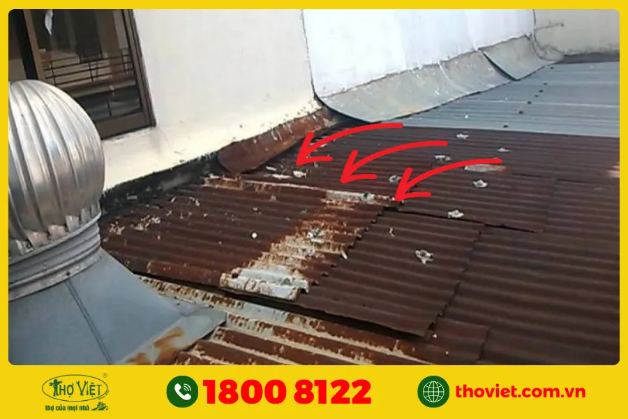 Nhà bị dột mái tôn