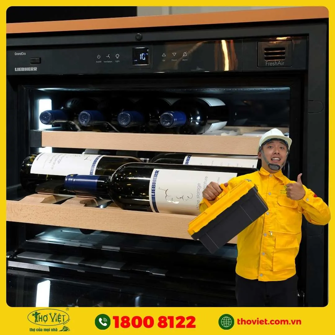 Quy trình sửa tủ rượu vang tại Thợ Việt