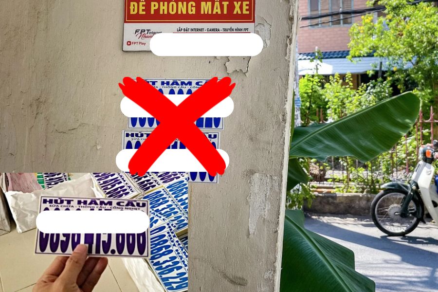 tờ rơi quảng cáo hút hầm cầu lừa đảo